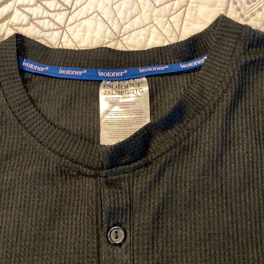 Henley 2XL Isotoner Black